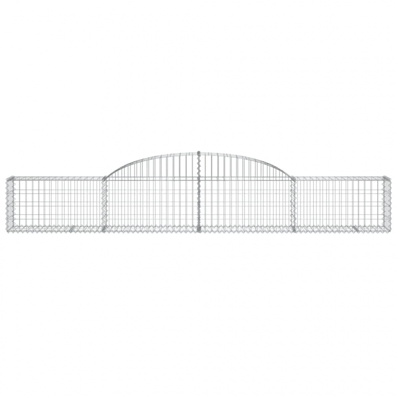 Gabionen mit Hochbogen 6 Stk. 300x30x40/60 cm Verzinktes Eisen