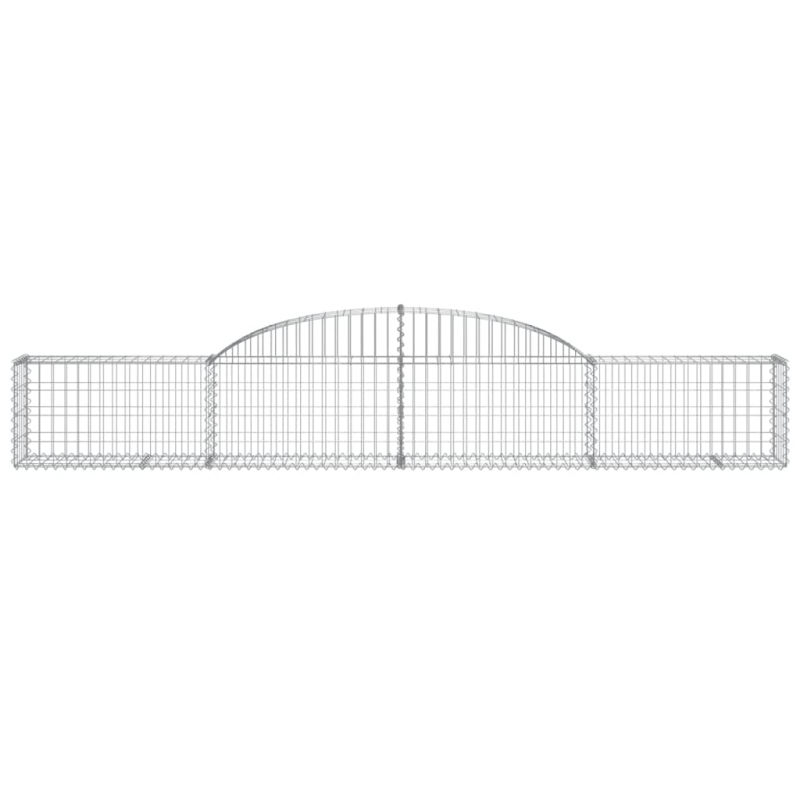 Gabionen mit Hochbogen 7 Stk. 300x30x40/60 cm Verzinktes Eisen