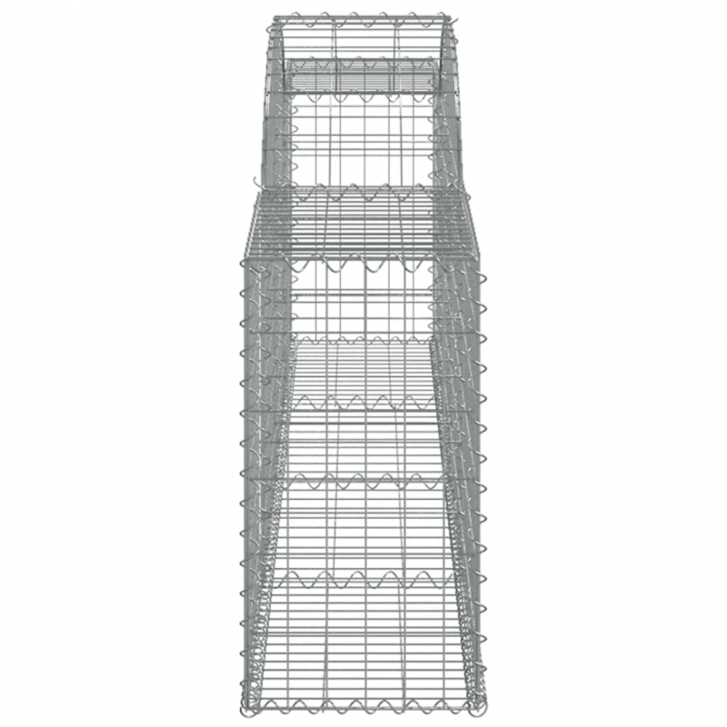 Gabionen mit Hochbogen 6 Stk. 300x30x60/80 cm Verzinktes Eisen