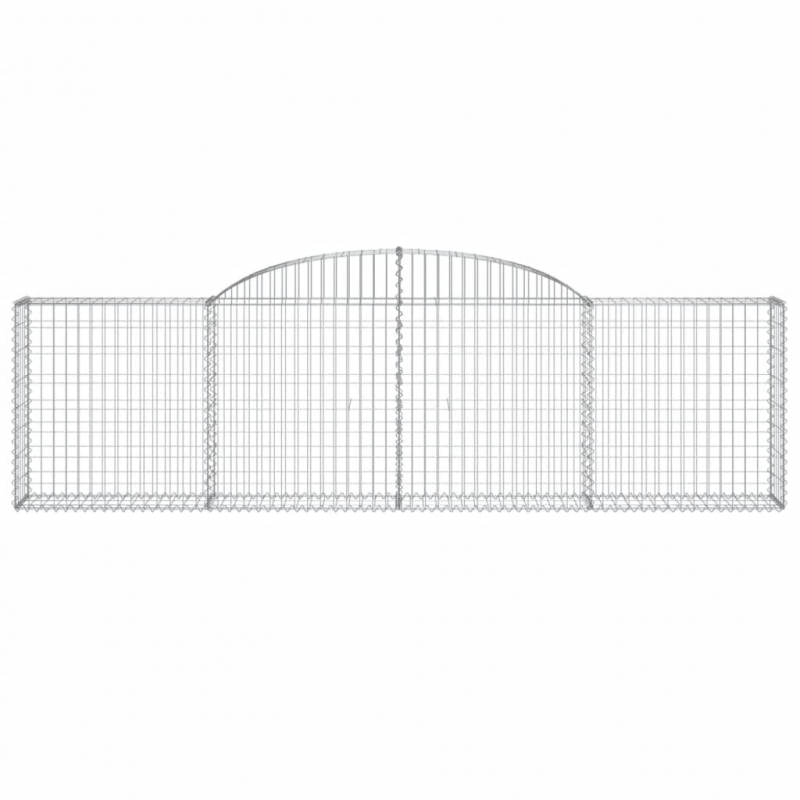 Gabionen mit Hochbogen 12 Stk. 300x30x80/100cm Verzinktes Eisen