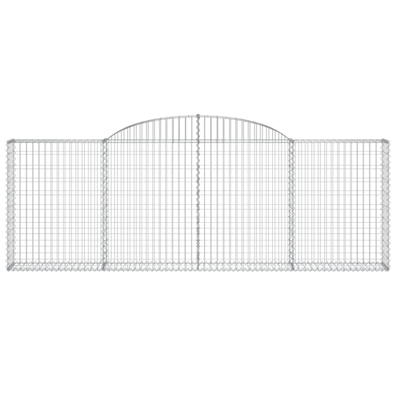 Gabionen mit Hochbogen 6 Stk. 300x30x100/120cm Verzinktes Eisen