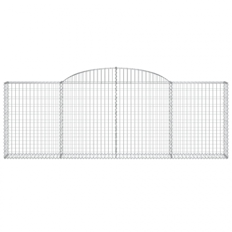 Gabionen mit Hochbogen 9 Stk. 300x30x100/120cm Verzinktes Eisen