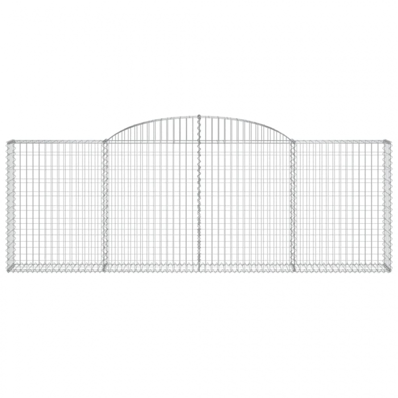 Gabionen mit Hochbogen 17 Stk 300x30x100/120cm Verzinktes Eisen