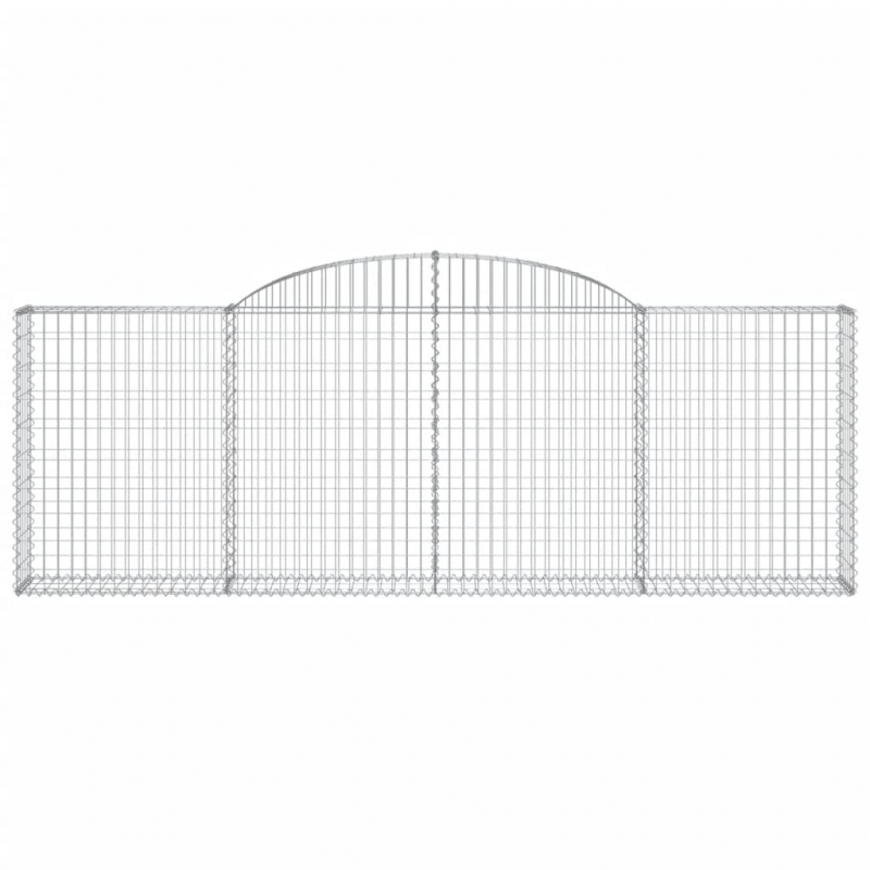 Gabionen mit Hochbogen 25 Stk 300x30x100/120cm Verzinktes Eisen
