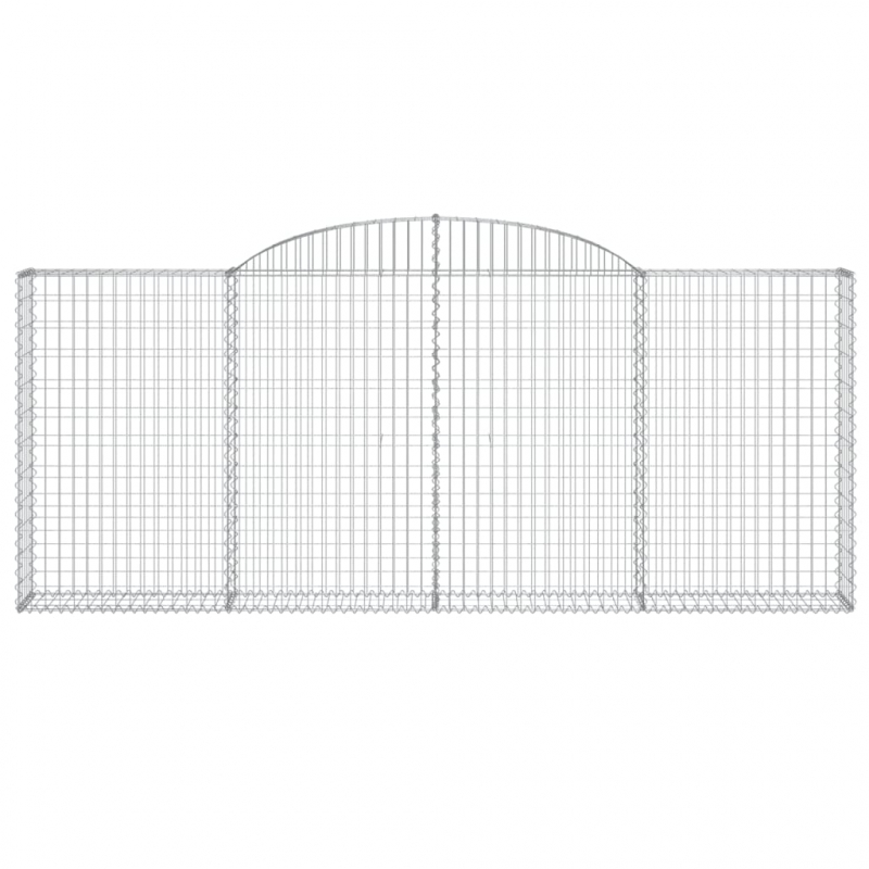 Gabionen mit Hochbogen 15 Stk 300x30x120/140cm Verzinktes Eisen