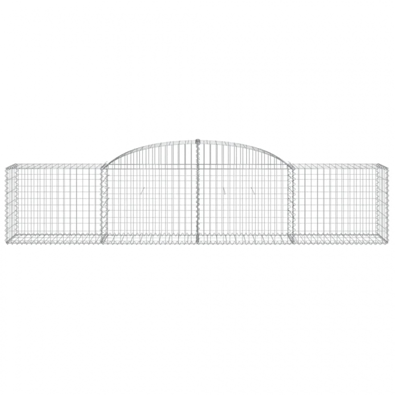Gabionen mit Hochbogen 3 Stk. 300x50x60/80 cm Verzinktes Eisen