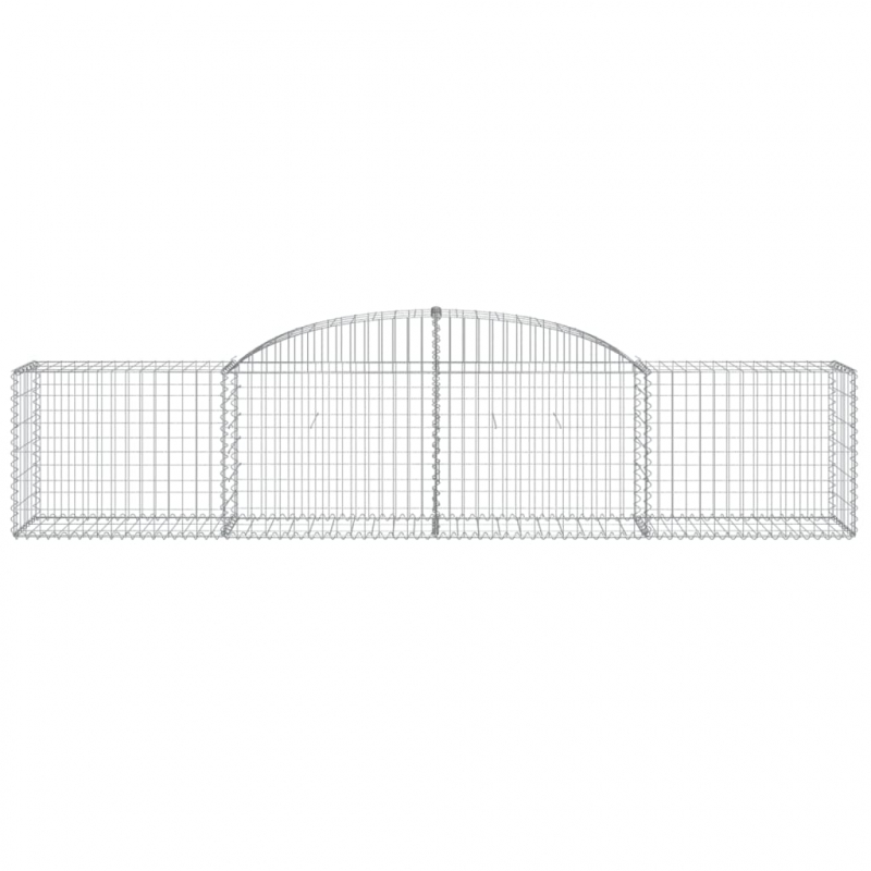 Gabionen mit Hochbogen 7 Stk. 300x50x60/80 cm Verzinktes Eisen