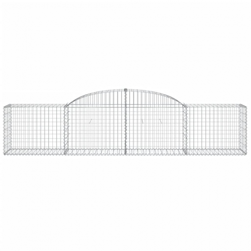 Gabionen mit Hochbogen 13 Stk. 300x50x60/80 cm Verzinktes Eisen