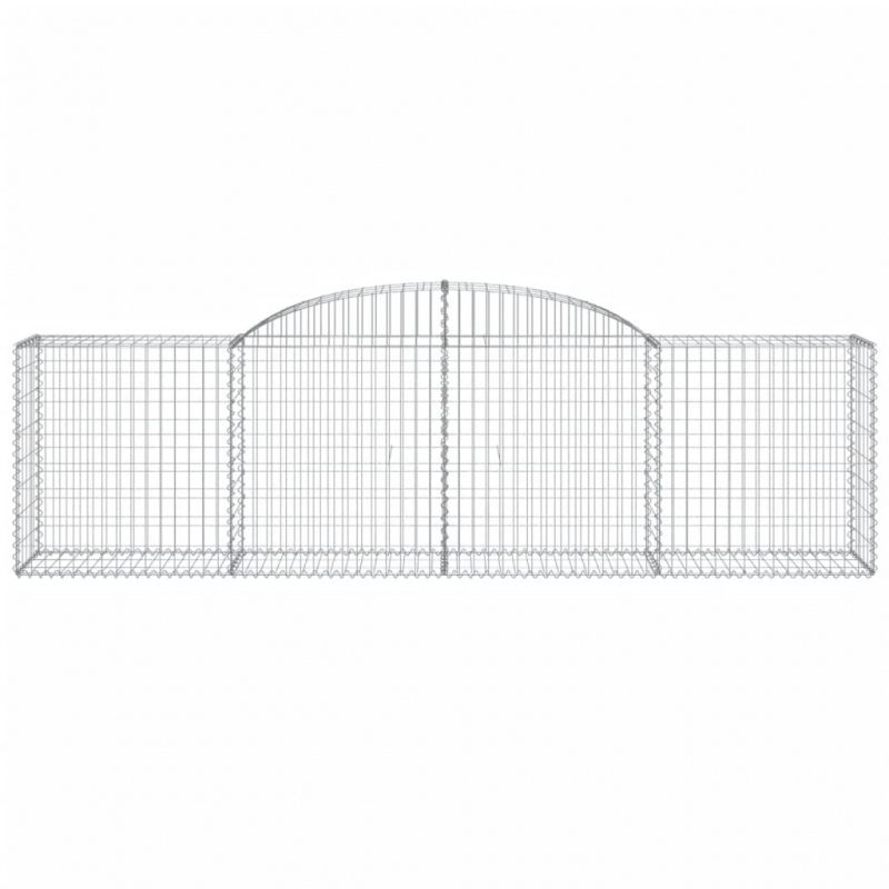 Gabionen mit Hochbogen 2 Stk. 300x50x80/100 cm Verzinktes Eisen