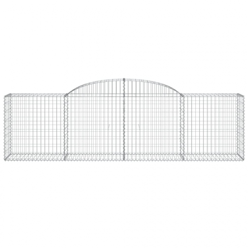 Gabionen mit Hochbogen 3 Stk. 300x50x80/100 cm Verzinktes Eisen
