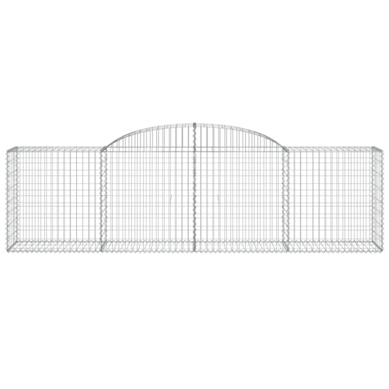 Gabionen mit Hochbogen 6 Stk. 300x50x80/100 cm Verzinktes Eisen