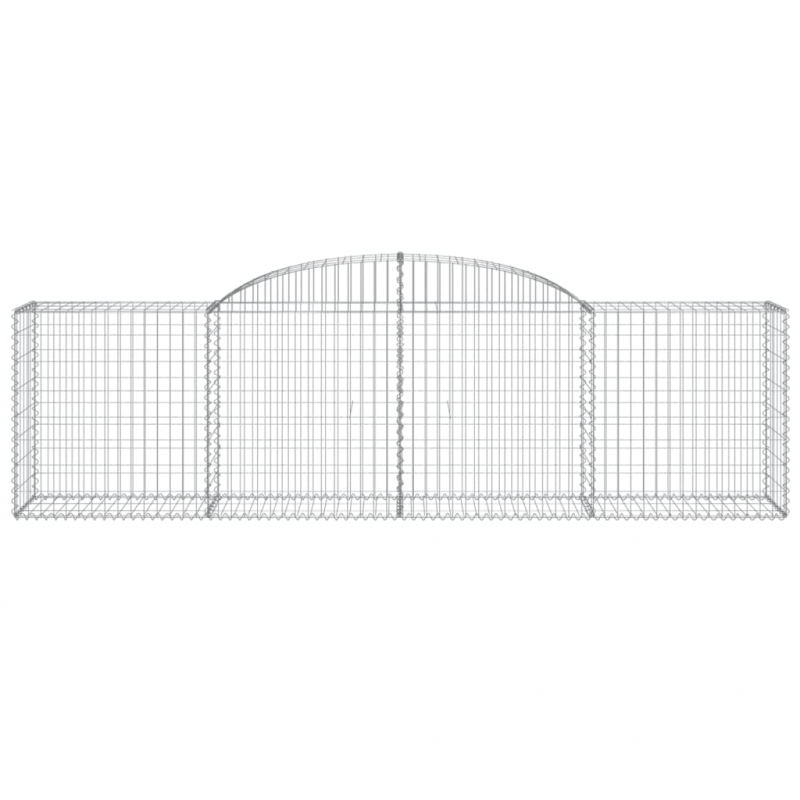 Gabionen mit Hochbogen 30 Stk. 300x50x80/100cm Verzinktes Eisen