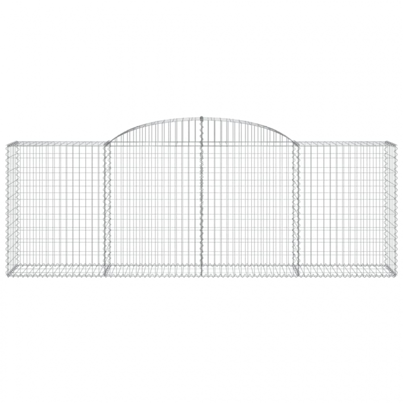 Gabionen mit Hochbogen 6 Stk. 300x50x100/120cm Verzinktes Eisen