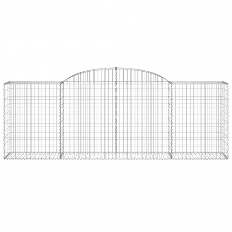 Gabionen mit Hochbogen 8 Stk. 300x50x100/120cm Verzinktes Eisen