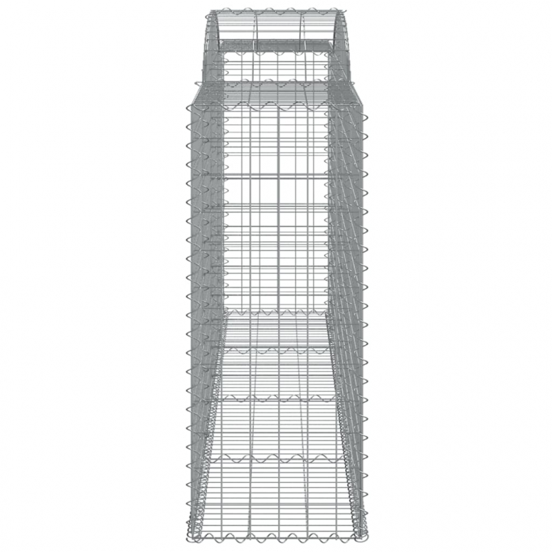 Gabionen mit Hochbogen 3 Stk. 300x50x120/140cm Verzinktes Eisen