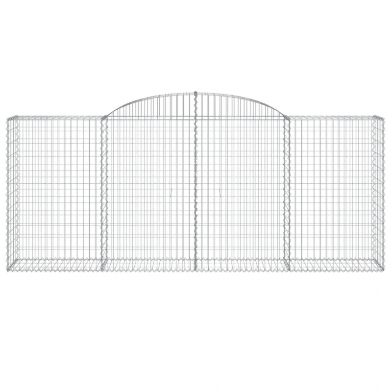 Gabionen mit Hochbogen 7 Stk. 300x50x120/140cm Verzinktes Eisen