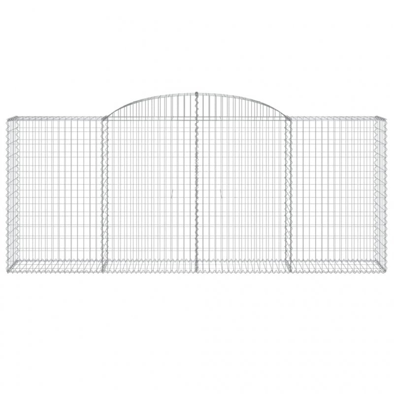 Gabionen mit Hochbogen 8 Stk. 300x50x120/140cm Verzinktes Eisen