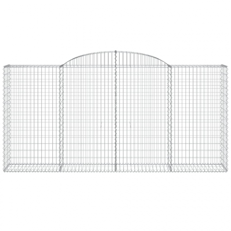 Gabionen mit Hochbogen 6 Stk. 300x50x140/160cm Verzinktes Eisen