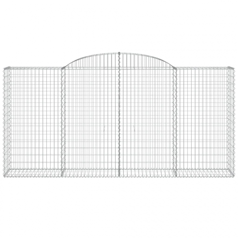 Gabionen mit Hochbogen 8 Stk. 300x50x140/160cm Verzinktes Eisen