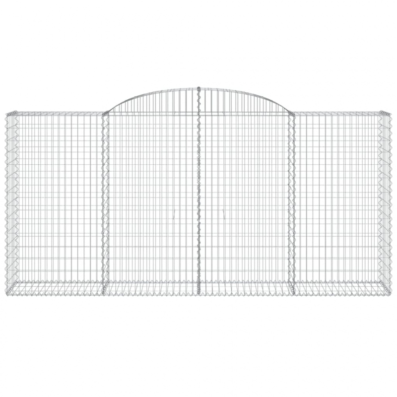 Gabionen mit Hochbogen 17 Stk 300x50x140/160cm Verzinktes Eisen