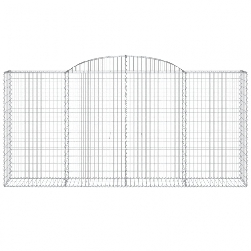 Gabionen mit Hochbogen 25 Stk 300x50x140/160cm Verzinktes Eisen