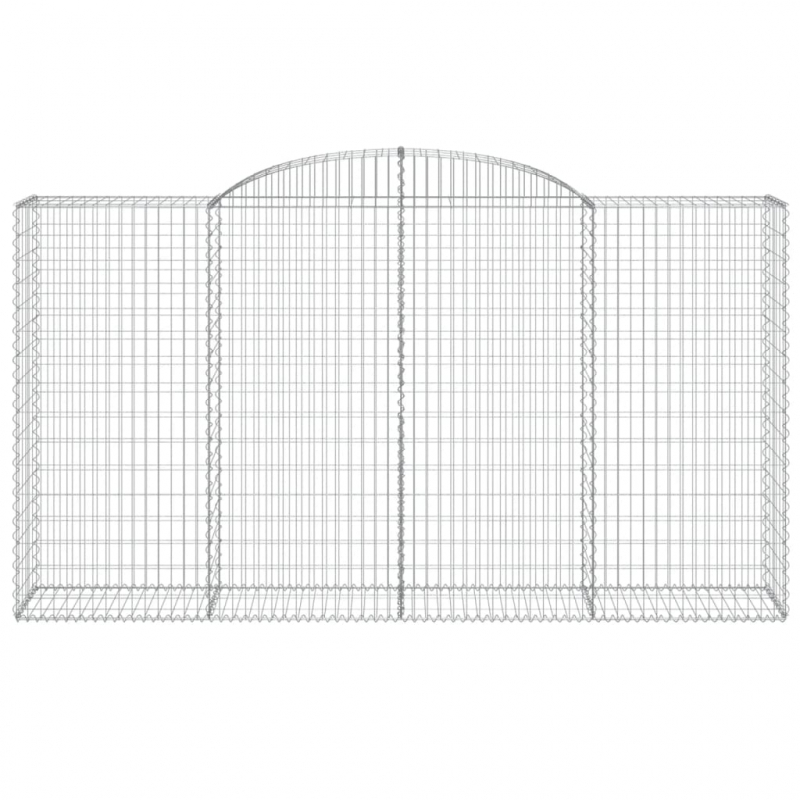 Gabionen mit Hochbogen 4 Stk. 300x50x160/180cm Verzinktes Eisen