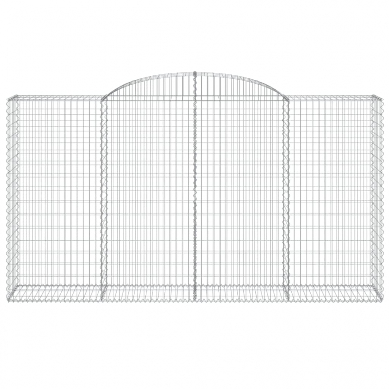 Gabionen mit Hochbogen 8 Stk. 300x50x160/180cm Verzinktes Eisen