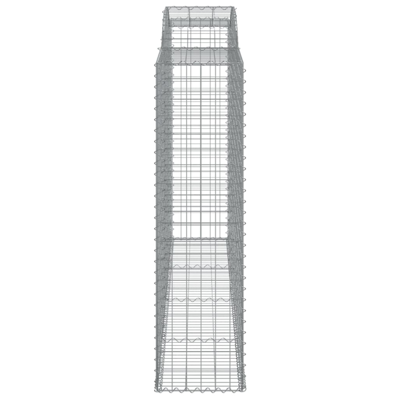 Gabionen mit Hochbogen 4 Stk. 300x50x180/200cm Verzinktes Eisen