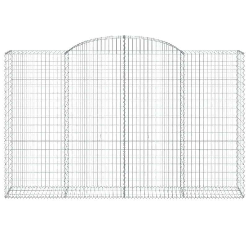 Gabionen mit Hochbogen 10 Stk 300x50x180/200cm Verzinktes Eisen