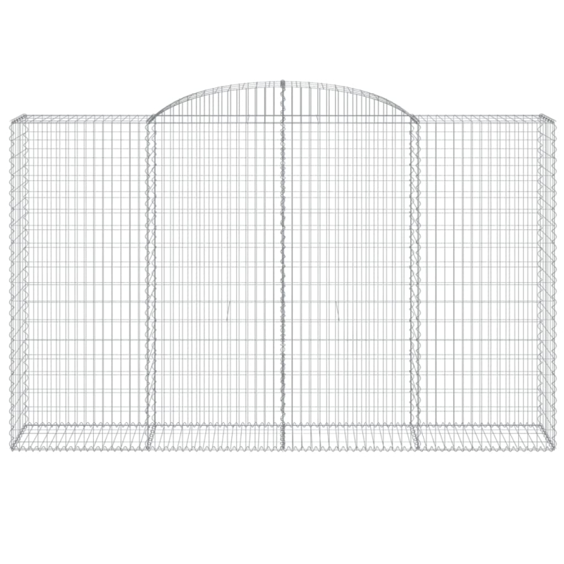Gabionen mit Hochbogen 12 Stk 300x50x180/200cm Verzinktes Eisen