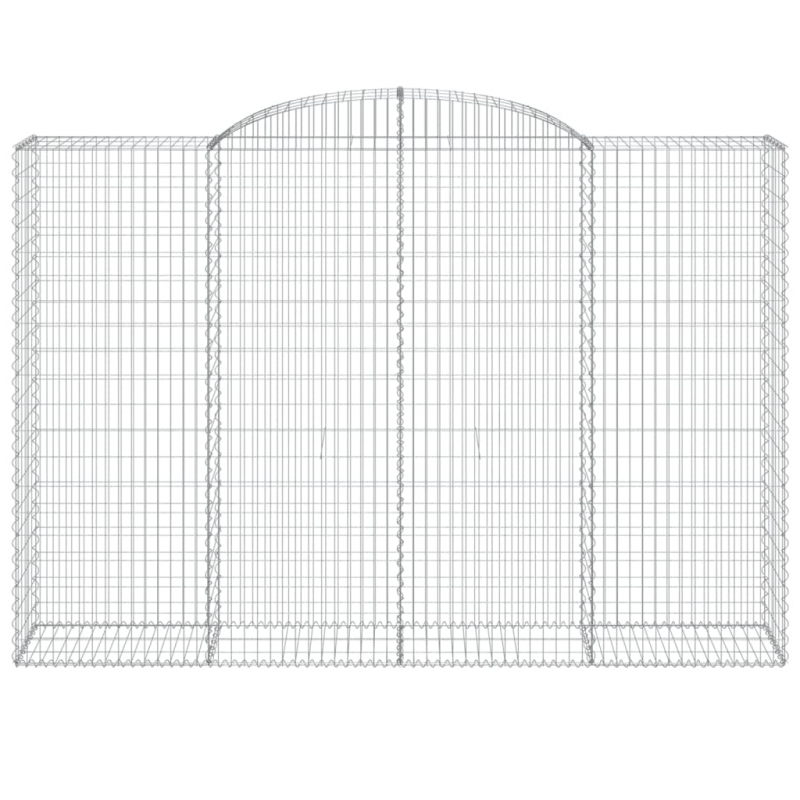 Gabionen mit Hochbogen 3 Stk. 300x50x200/220cm Verzinktes Eisen
