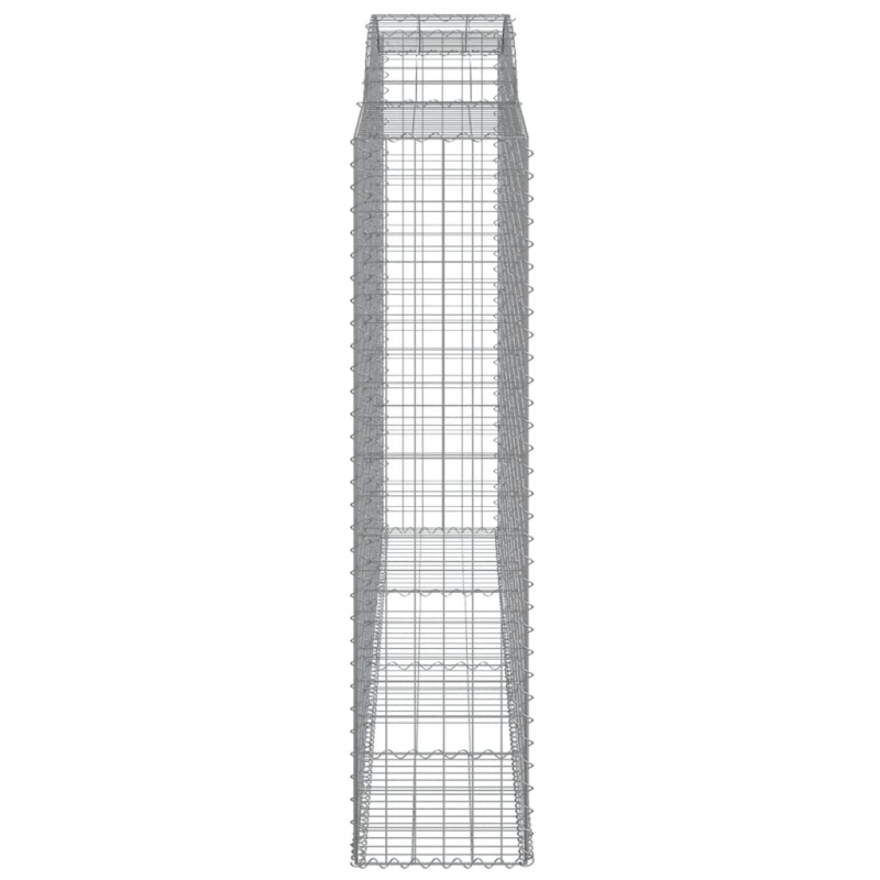 Gabionen mit Hochbogen 4 Stk. 300x50x200/220cm Verzinktes Eisen
