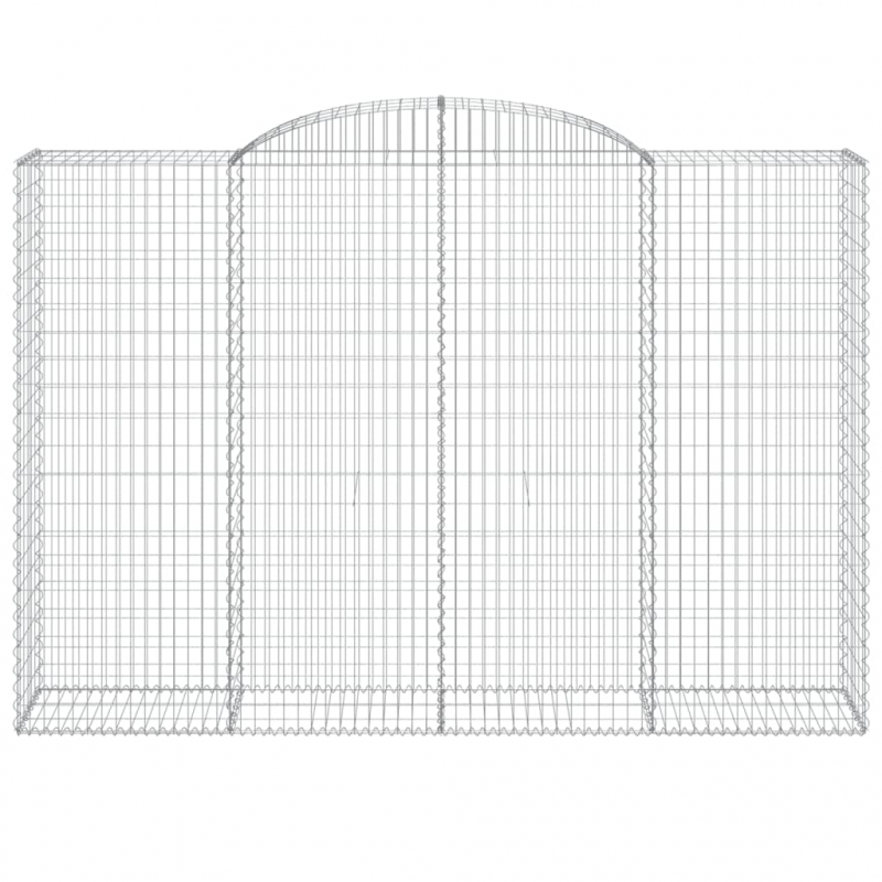 Gabionen mit Hochbogen 5 Stk. 300x50x200/220cm Verzinktes Eisen