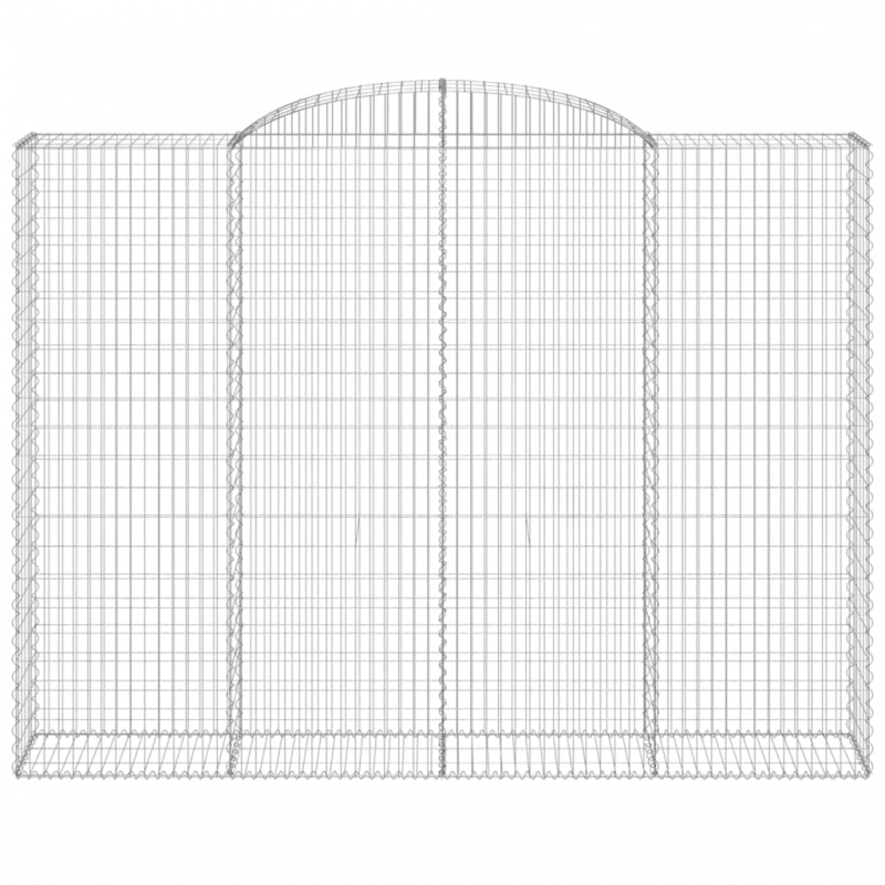 Gabionen mit Hochbogen 2 Stk 300x50x220/240cm Verzinktes Eisen