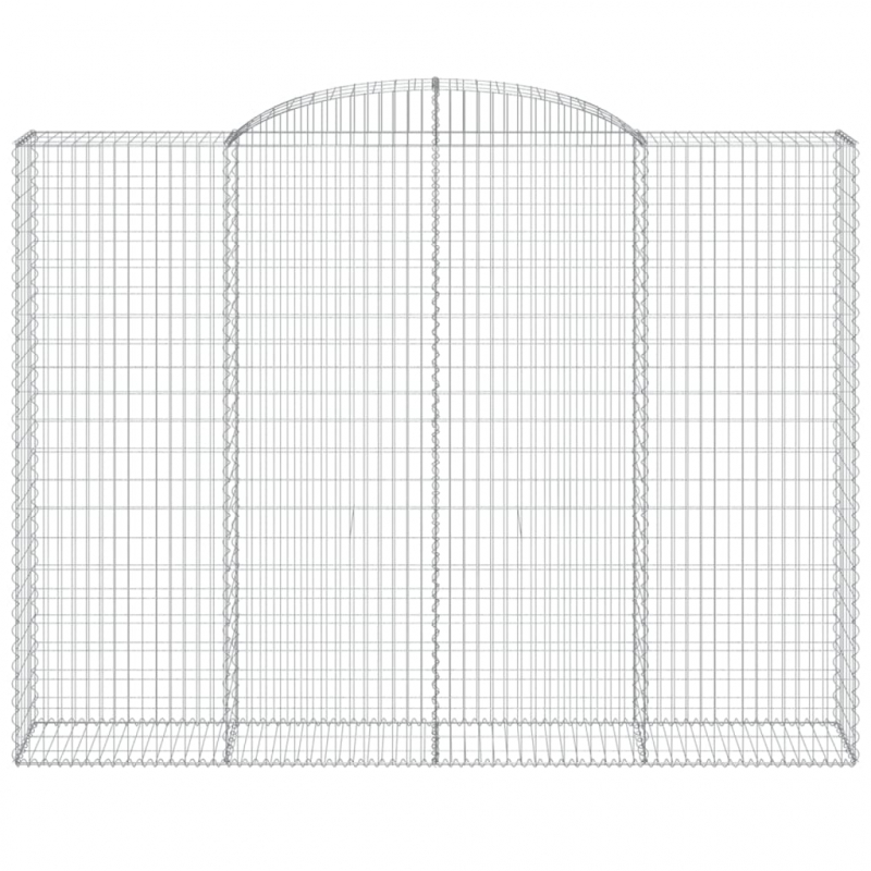 Gabionen mit Hochbogen 3 Stk. 300x50x220/240cm Verzinktes Eisen