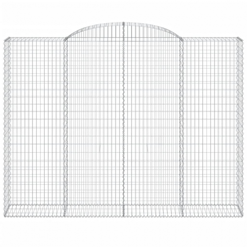 Gabionen mit Hochbogen 6 Stk. 300x50x220/240cm Verzinktes Eisen