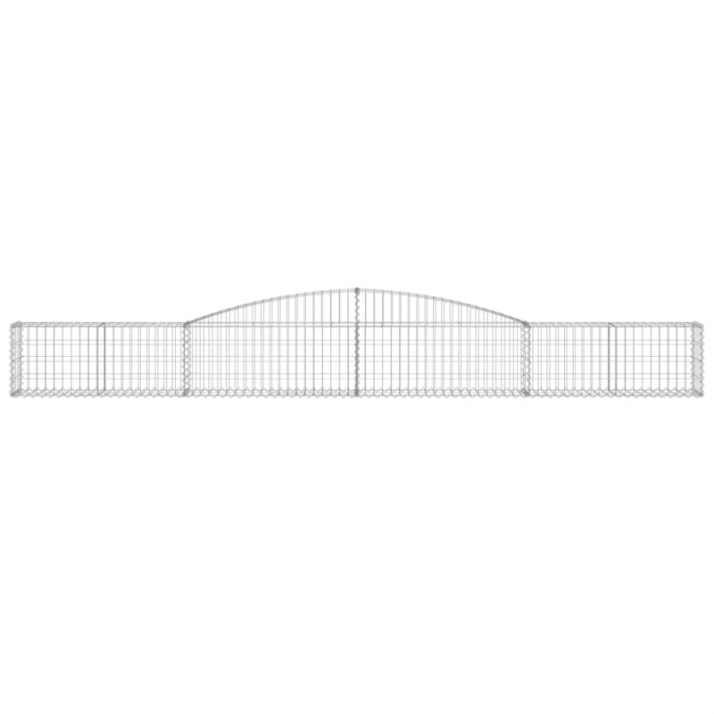 Gabionen mit Hochbogen 8 Stk. 400x30x40/60 cm Verzinktes Eisen