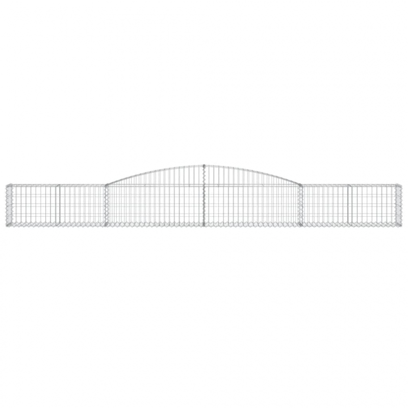 Gabionen mit Hochbogen 10 Stk. 400x30x40/60 cm Verzinktes Eisen