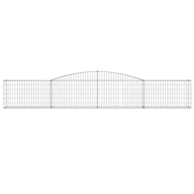 Gabionen mit Hochbogen 5 Stk. 400x30x60/80 cm Verzinktes Eisen