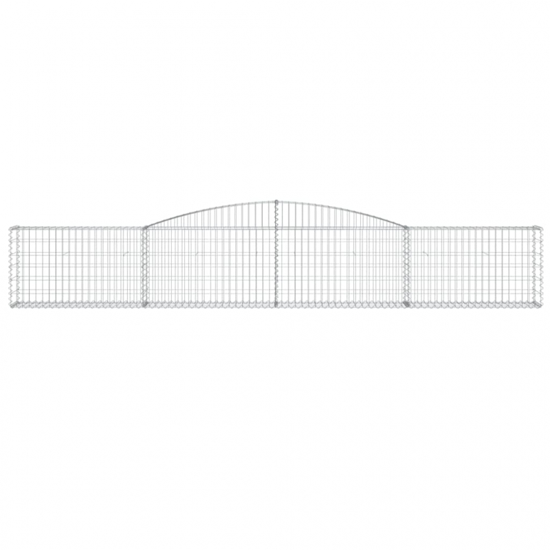 Gabionen mit Hochbogen 7 Stk. 400x30x60/80 cm Verzinktes Eisen
