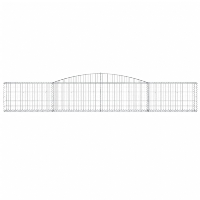 Gabionen mit Hochbogen 8 Stk. 400x30x60/80 cm Verzinktes Eisen