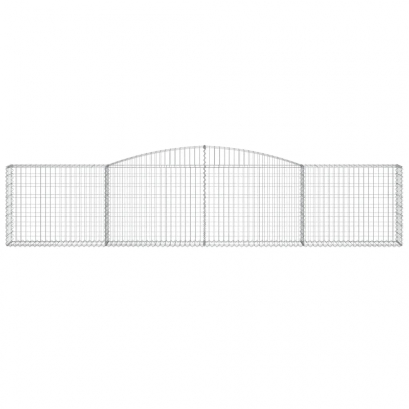 Gabionen mit Hochbogen 7 Stk. 400x30x80/100cm Verzinktes Eisen