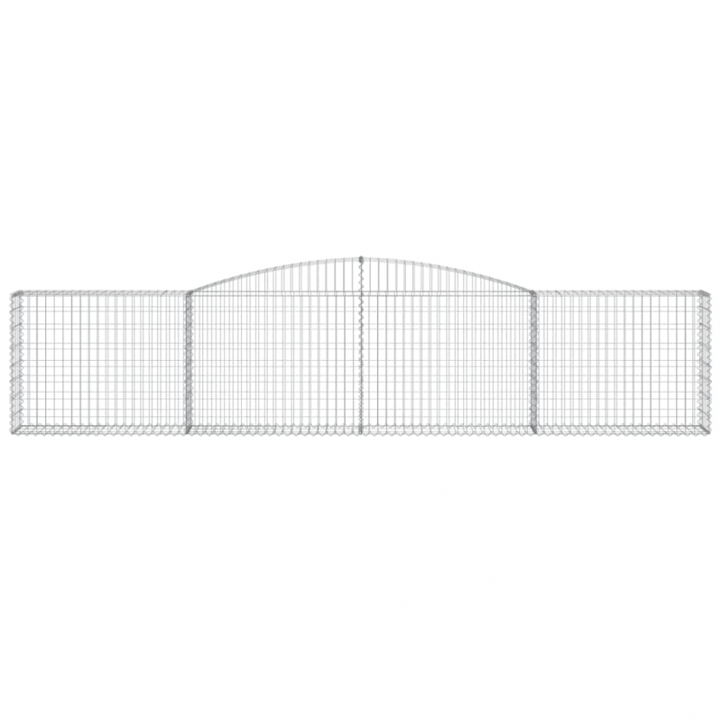 Gabionen mit Hochbogen 9 Stk. 400x30x80/100cm Verzinktes Eisen