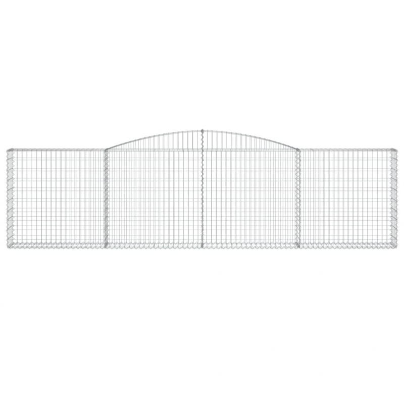 Gabionen mit Hochbogen 6 Stk. 400x30x100/120cm Verzinktes Eisen