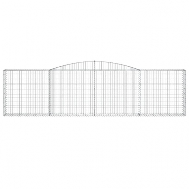 Gabionen mit Hochbogen 8 Stk. 400x30x100/120cm Verzinktes Eisen