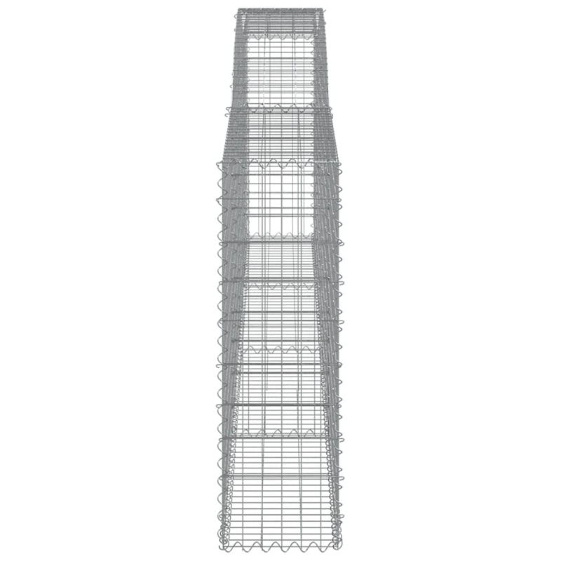 Gabionen mit Hochbogen 8 Stk. 400x30x100/120cm Verzinktes Eisen