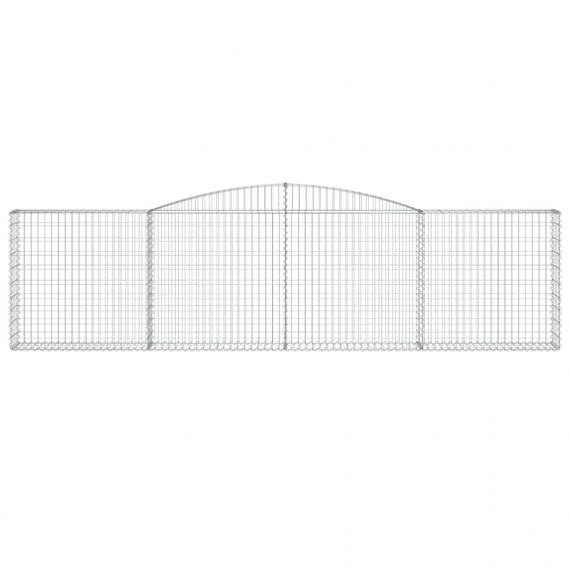 Gabionen mit Hochbogen 9 Stk. 400x30x100/120cm Verzinktes Eisen