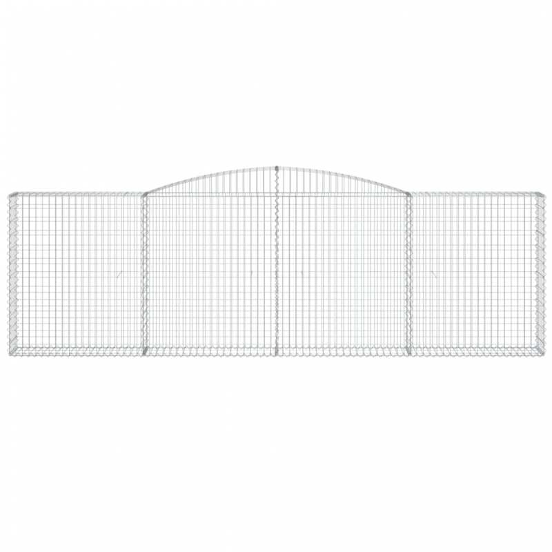 Gabionen mit Hochbogen 7 Stk. 400x30x120/140cm Verzinktes Eisen