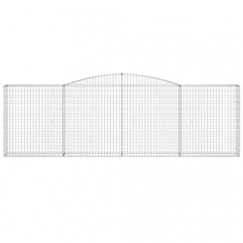 Gabionen mit Hochbogen 10Stk. 400x30x120/140cm Verzinktes Eisen
