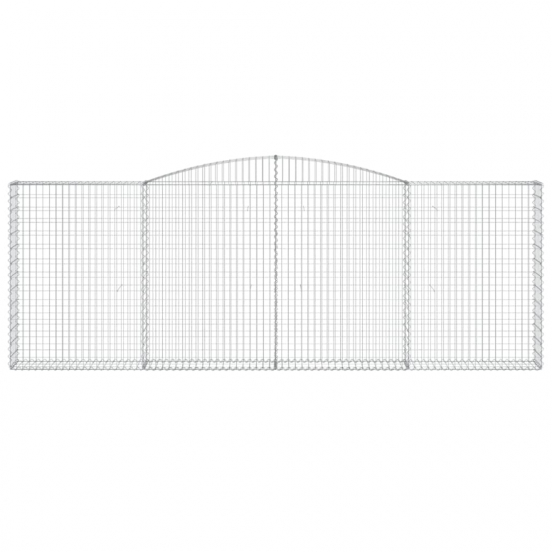 Gabionen mit Hochbogen 2 Stk. 400x30x140/160cm Verzinktes Eisen